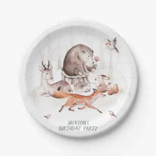 Waldtiere zum Geburtstag oder Kinderdusche Pappteller