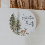 Waldtiererlebnis erwartet Sie Button<br><div class="desc">Das Abenteuer der Waldtiere wartet auf einen Knopf - perfekt für eine niedliche und skurrile Feier! Mit einem modernen Wasserfarbenwald-Thema mit bezaubernden Geschöpfen wie Fuchs, Braunbär, Hase und Hirsch ist es ideal für eine geschlechtsneutrale Dusche. Dieses böhmische Design Set eine süße und schlichte Szene mit seiner natürlichen Landschaft von grünen...</div>