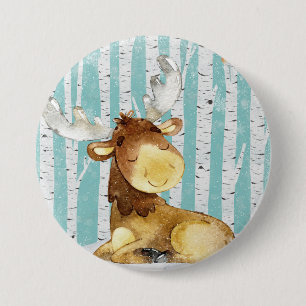 Waldtierfreunde in den Winter-Waldrotwild Button