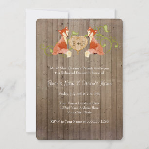 Waldtierkreaturen, Fox n Vines Hochzeiten Einladung