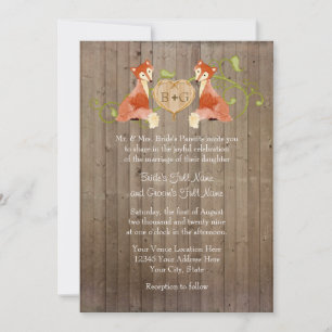 Waldtierkreaturen, Fox n Vines Hochzeiten Einladung