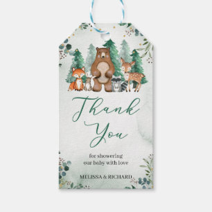 Waldtierwaldgrün Babydusche Geschenkanhänger