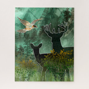Waldunion Paar Hirsch und Habicht