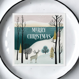 Waldurlaub   Snowy Christmas Forest Party Serviette