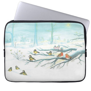 Waldvögel im Winter Laptopschutzhülle