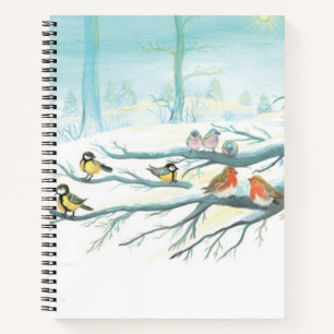 Waldvögel im Winter Notizbuch