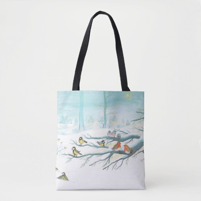 Waldvögel im Winter Totbeutel Tasche (Vorderseite)