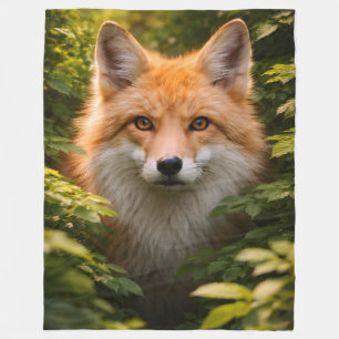 Waldwächter majestätischer roter Fuchs flausch  Fleecedecke