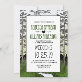 Waldwald-Bäume Hochzeit Einladung