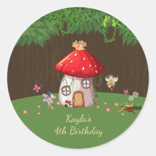 Waldwald, Fee zum Geburtstag Runder Aufkleber