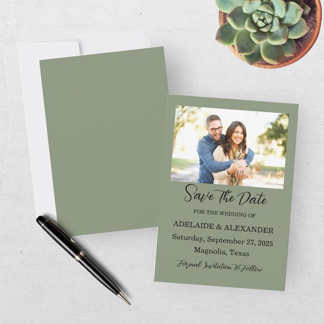 Waldwald Foto Hochzeit Grün Save The Date (Von Creator hochgeladen)