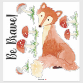 Waldwald Fox Aquarell sein tapferes Kinderzimmer Aufkleber