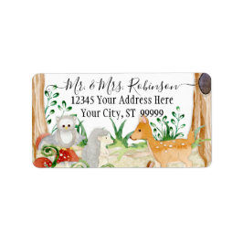 Waldwald Hirschfocken Schafe Tiere Blattweiß Adressaufkleber