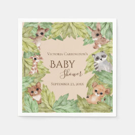 Waldwald Jungle Tiere Grüne Baby Serviette