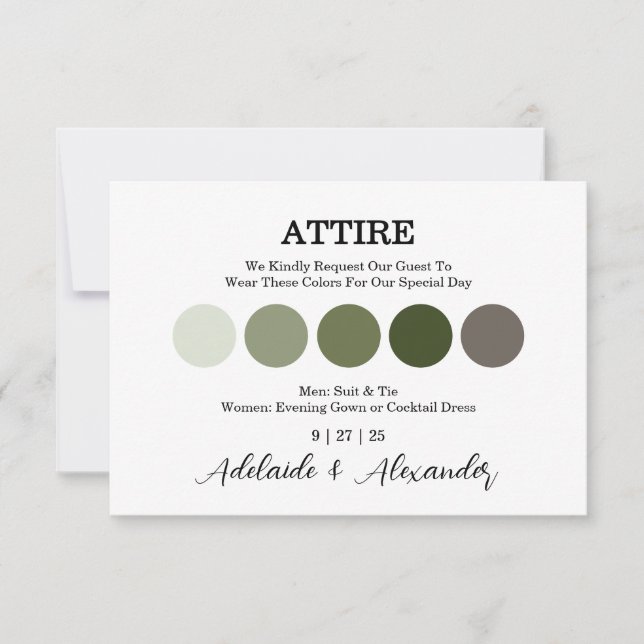 Waldwald Moderne Hochzeitskarte für Grüne Kleidung Karte (Vorderseite)