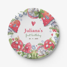 Waldwald Wasserfarbe Pilzsaal Kindergeburtstag Pappteller