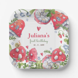 Waldwald Wasserfarbe Pilzsaal Kindergeburtstag Pappteller