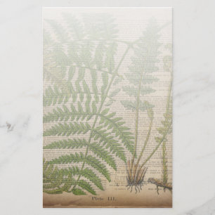 Waldwaldblätter, französischer botanischer Printfa Briefpapier