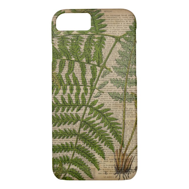 Waldwaldblätter, französischer botanischer Printfa Case-Mate iPhone Hülle (Rückseite)
