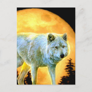 Waldwaldmoonlight Vollmondwolf Postkarte