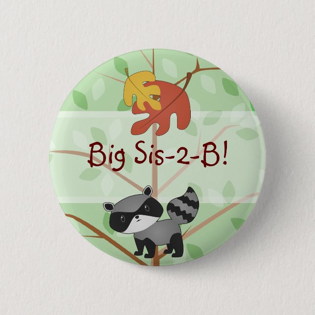 WaldWaschbär-Knopf Button (Vorderseite)