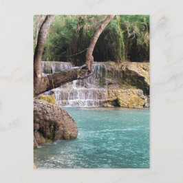 Waldwasserfall & Lagoon, Khoung Si Falls, Laos Postkarte