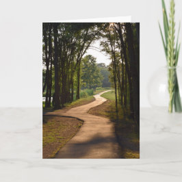Waldweg bei der Dämmerung - Naturgrüßkarte Karte