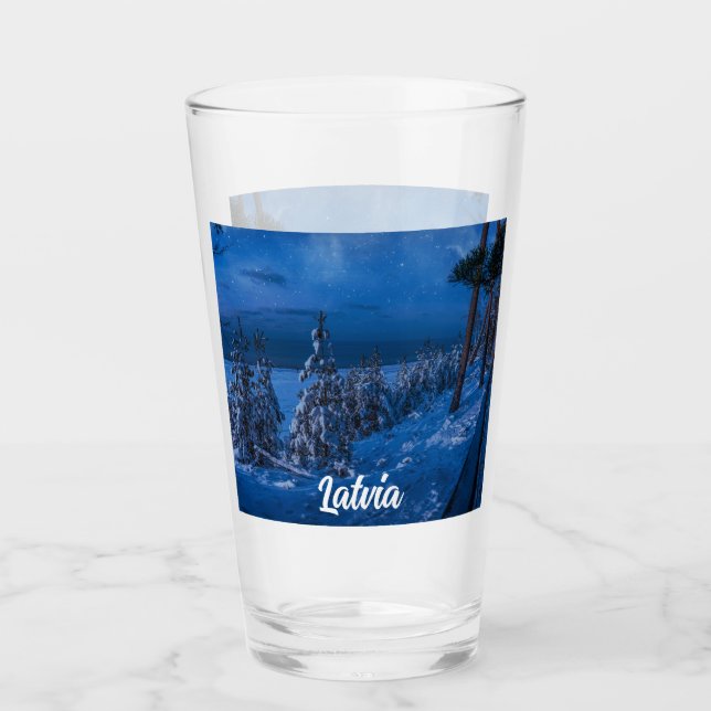 Waldweg bei Winternachtsglas Glas (Vorderseite)