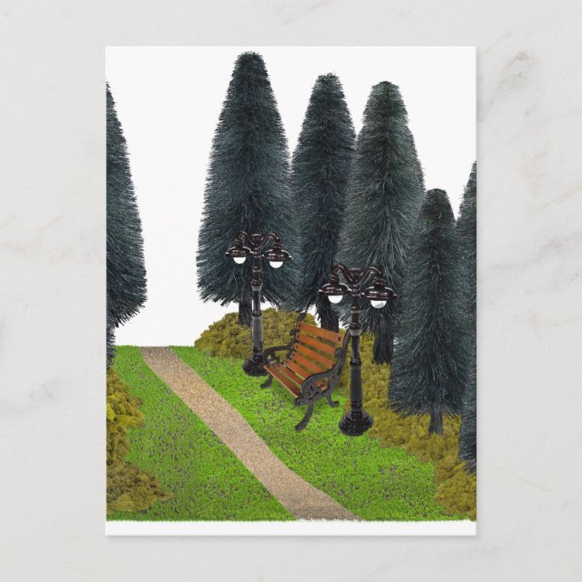 Waldweg durch den Park Postkarte (Vorderseite)