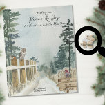 Waldweg Optionaler Text Schnee Winter Weihnachten<br><div class="desc">Personalisiertes Winterlandschaftspuzzle mit vollständig editierbarem Text, der für jeden Anlass personalisiert oder ganz gelöscht werden kann. Aquarellgestaltung mit landschaftlicher friedlicher Landschaft von Landweg, Kiefern und Waldvögeln einschließlich Eule und Rotkehlchen auf den Zaunpfosten. Der Wortlaut lautet "wünscht Ihnen Frieden und Freude für Weihnachten und das neue Jahr" und die Vorlage ist...</div>