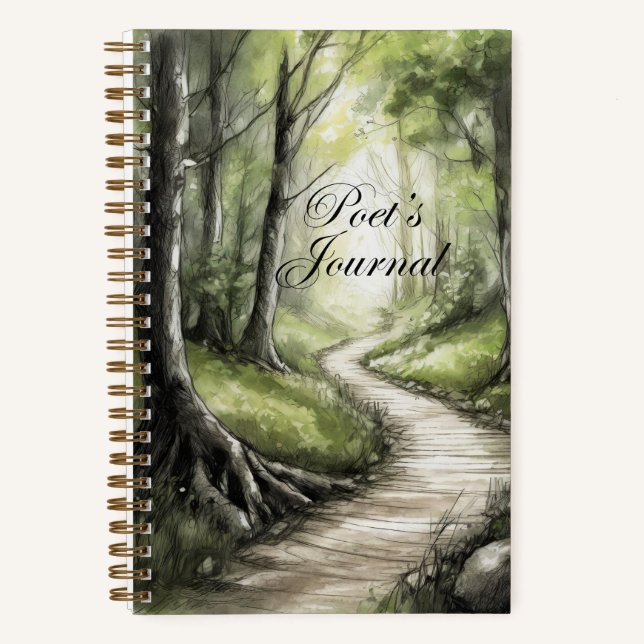 "Waldweg" - Poet's Journal Notizbuch (Vorderseite)