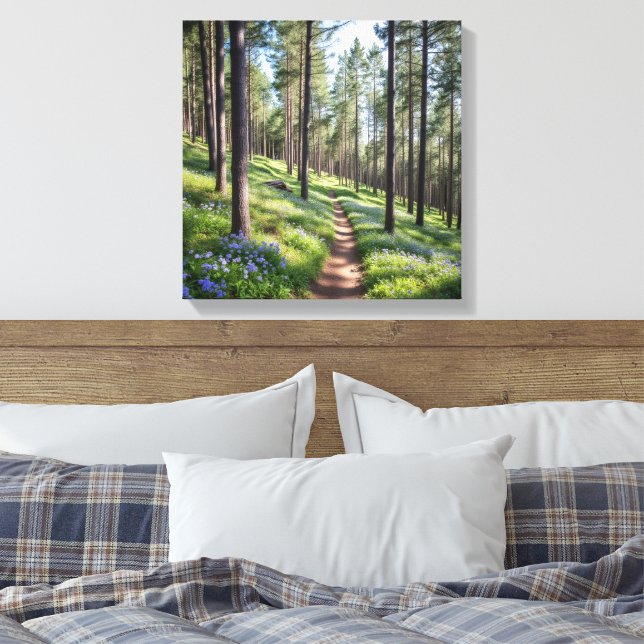 Waldweg Serene im Springtime Leinwanddruck (Insitu (Schlafzimmer))