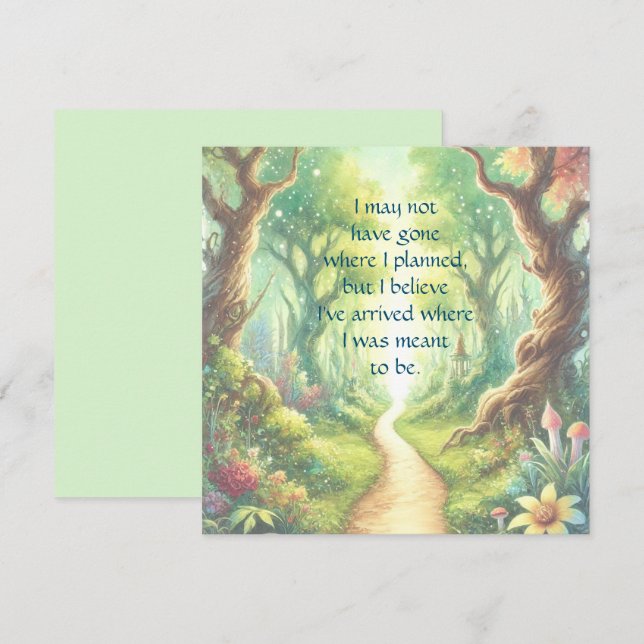 Waldweg und Kostenvoranschlag Karte (Vorne/Hinten)