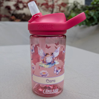 Waldweide Fairy Frog & Water Lily Kids Name Trinkflasche