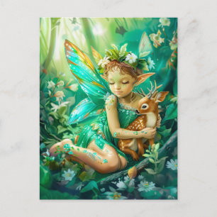 Waldweide und Neugierige Fauna Postkarte