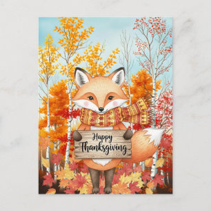 Waldwhimsy – Thanksgiving-Fuchs im Herbst  Feiertagspostkarte