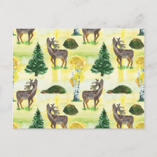 Waldwild Wasserfarbe Postkarte