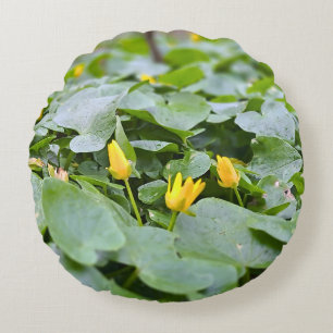 Waldwildblumen – Botanische Naturfotografie Rundes Kissen