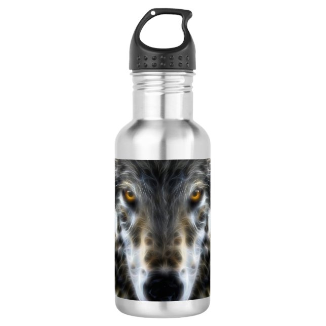 Waldwolf-inspirierend Porträt Trinkflasche (Vorderseite)