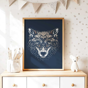 Waldwolf-Kinderzimmer-Wandkunst-Druck Kinderzimmer Poster