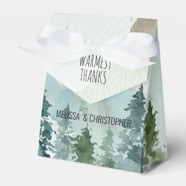 Waldwunder Rustikale Piniengedächtnishochzeit Geschenkschachtel (Vorderseite)