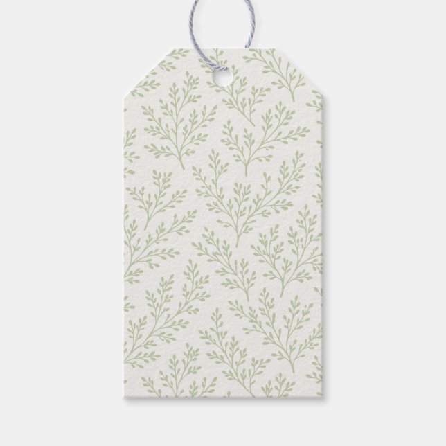 Waldzweige Sanfte Olive - Neutral Geschenkanhänger (Vorderseite)