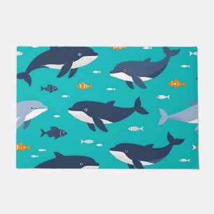 Wale Delfine Muster Ozean Fußmatte