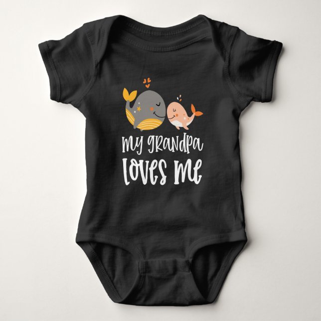Wale 🐳 Geschenk von Opa - Meine Opa-Lieben Baby Strampler (Vorderseite)