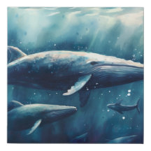Wale im Blauen Meer