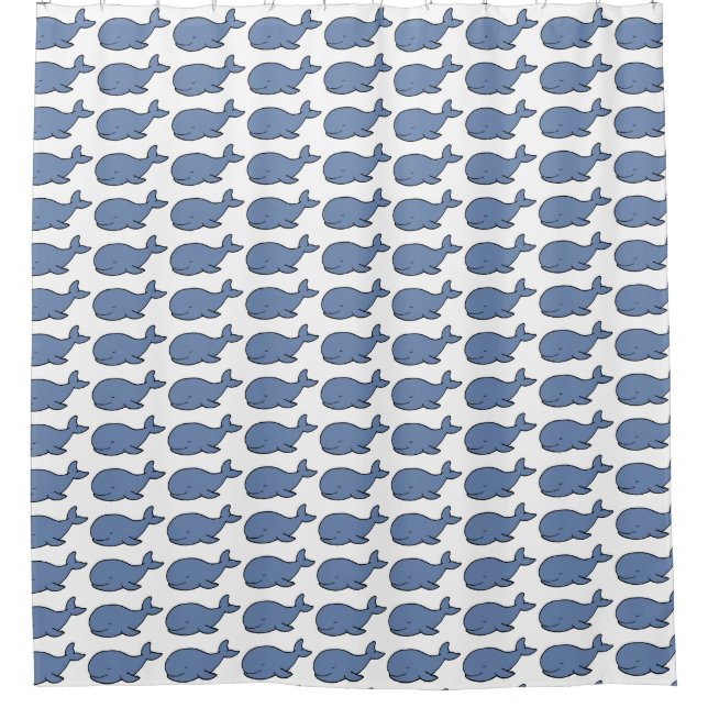 Wale niedlich blau duschvorhang (Vorderseite)