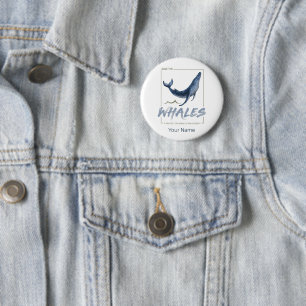 Wale schützen Wale und Meereswasser Button