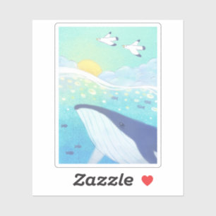 Wale, Seagulls und Illustrationen im Sommer des Oz Aufkleber