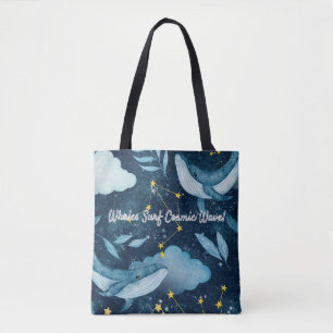 Wale surfen kosmische Wellen Blaue Sternbilder Tasche