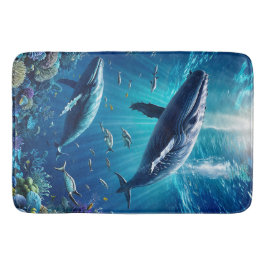Wale und Korallen Badematte